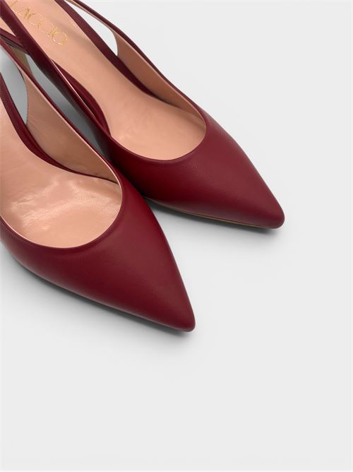 Slingback in pelle bordeaux con punta affusolata IL LACCIO | S181RNAPPABRICK